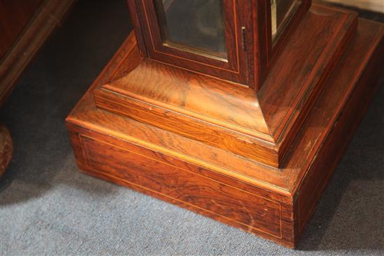 A pair of Edwardian marquetry inlaid rosewood display pedestals, W.1ft D.1ft H.3ft 11in.